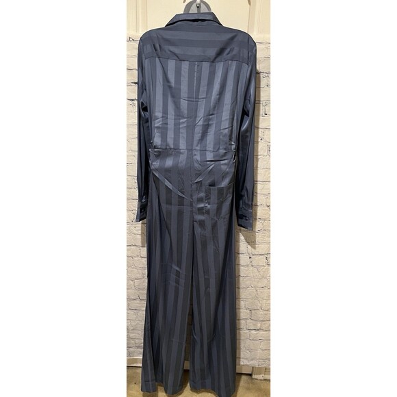 NWT Choosy Lafayette Womens Blue Striped Sexy Pant Jumpsuit With Pockets Size 6 - Picture 6 of 11